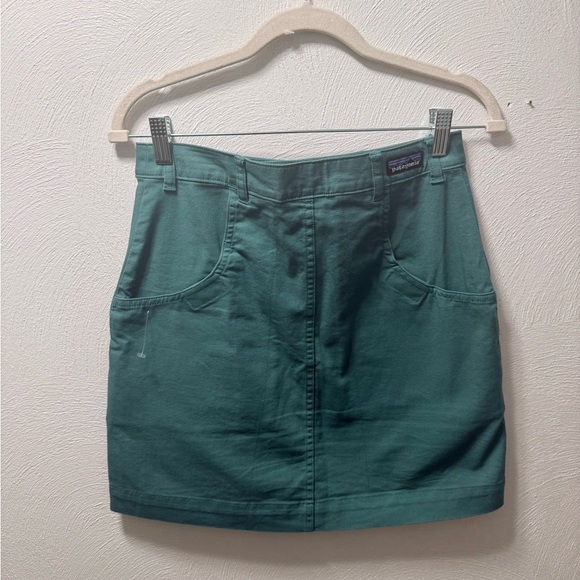 Patagonia Organic Cotton Utility Mini Skirt Teal Green Size 4 - Picture 3 of 6